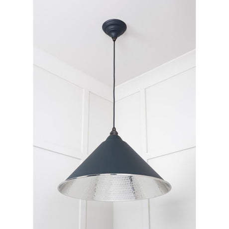 From The Anvil - Hammered Nickel Hockley Pendant in Soot | Sku. 45433SO | Trade Door Handles.
