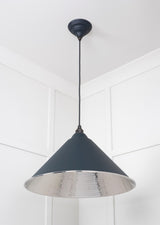 From The Anvil - Hammered Nickel Hockley Pendant in Soot | Sku. 45433SO | Trade Door Handles.