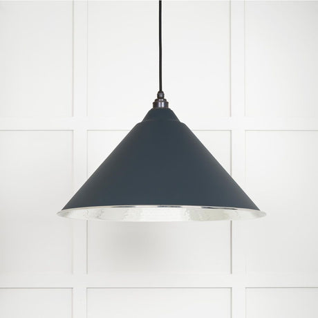 From The Anvil - Hammered Nickel Hockley Pendant in Soot | Sku. 45433SO | Trade Door Handles.