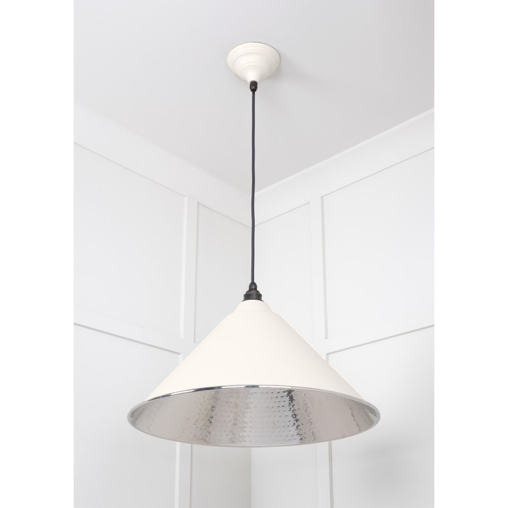 From The Anvil - Hammered Nickel Hockley Pendant in Teasel | Sku. 45433TE | Trade Door Handles.