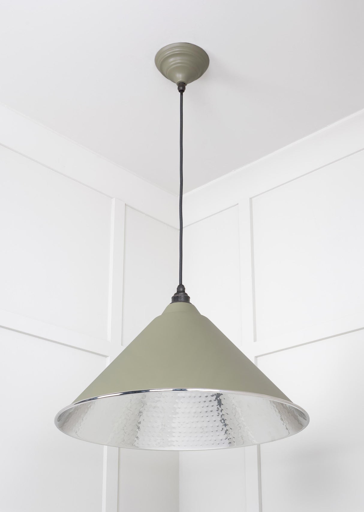 From The Anvil - Hammered Nickel Hockley Pendant in Tump | Sku. 45433TU | Trade Door Handles.