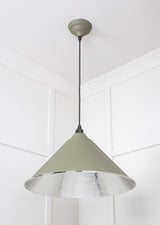 From The Anvil - Hammered Nickel Hockley Pendant in Tump | Sku. 45433TU | Trade Door Handles.