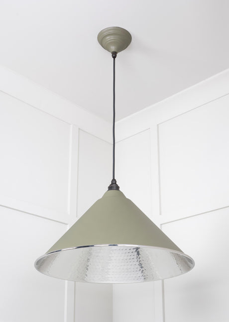 From The Anvil - Hammered Nickel Hockley Pendant in Tump | Sku. 45433TU | Trade Door Handles.