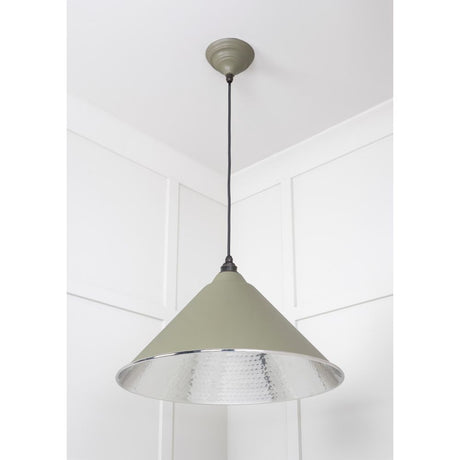 From The Anvil - Hammered Nickel Hockley Pendant in Tump | Sku. 45433TU | Trade Door Handles.