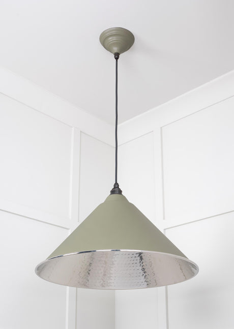 From The Anvil - Hammered Nickel Hockley Pendant in Tump | Sku. 45433TU | Trade Door Handles.