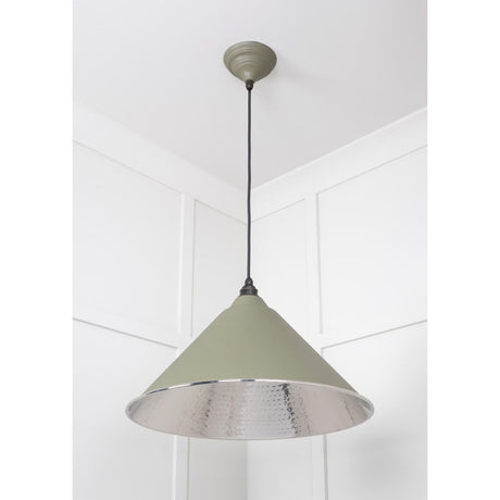 From The Anvil - Hammered Nickel Hockley Pendant in Tump | Sku. 45433TU | Trade Door Handles.