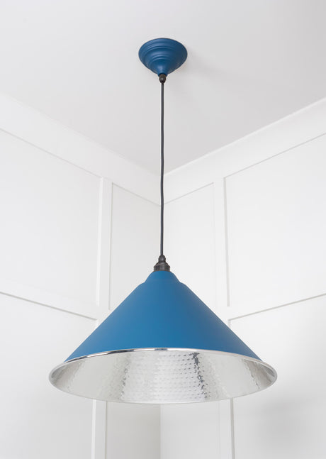 From The Anvil - Hammered Nickel Hockley Pendant in Upstream | Sku. 45433U | Trade Door Handles.