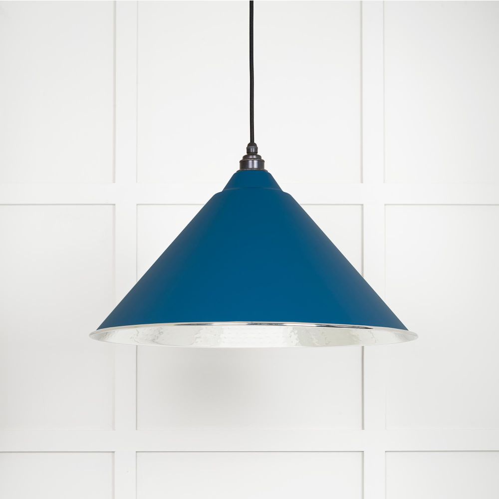 From The Anvil - Hammered Nickel Hockley Pendant in Upstream | Sku. 45433U | Trade Door Handles.