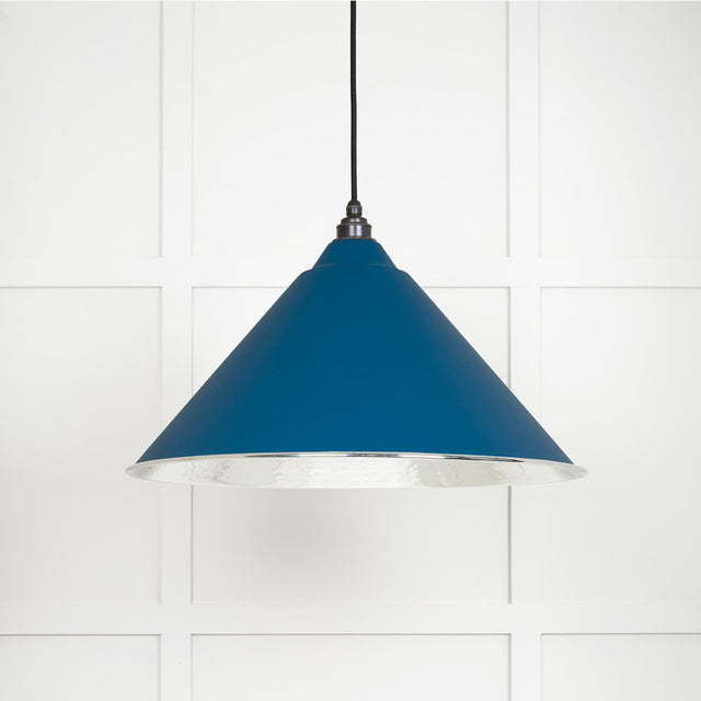 From The Anvil - Hammered Nickel Hockley Pendant in Upstream | Sku. 45433U | Trade Door Handles.