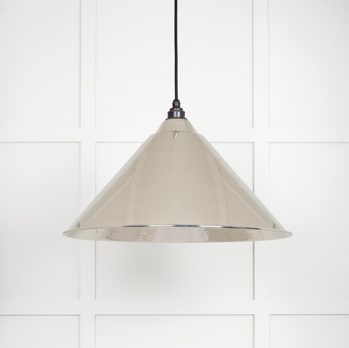 From The Anvil - Hammered Nickel Hockley Pendant | Sku. 45433 | Trade Door Handles.
