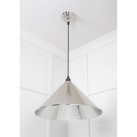 From The Anvil - Hammered Nickel Hockley Pendant | Sku. 45433 | Trade Door Handles.