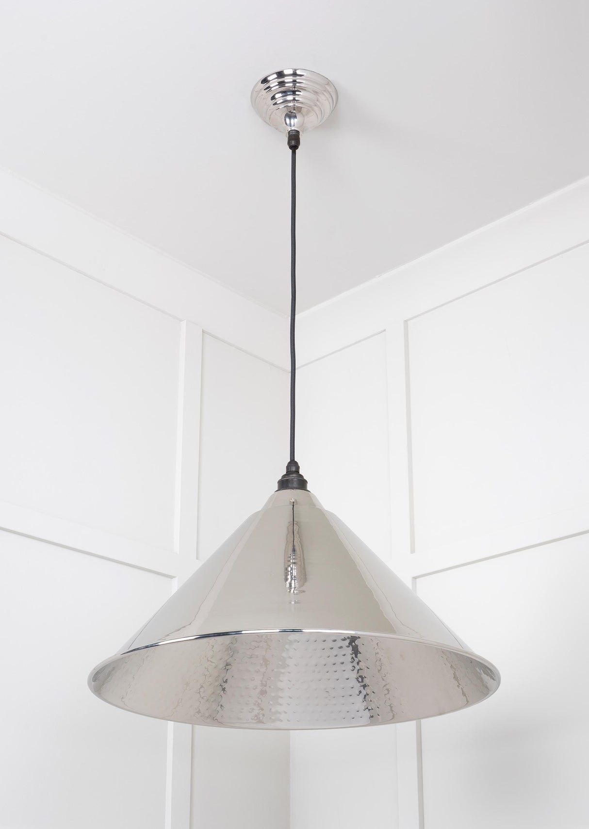 From The Anvil - Hammered Nickel Hockley Pendant | Sku. 45433 | Trade Door Handles.