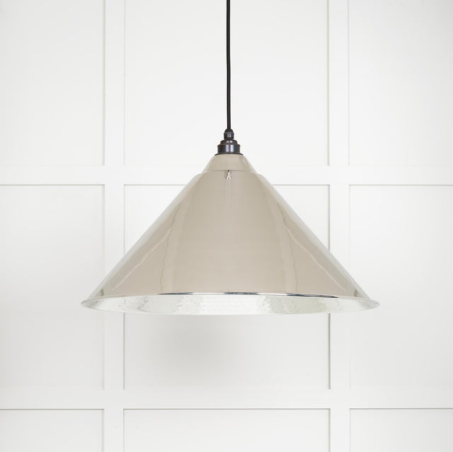 From The Anvil - Hammered Nickel Hockley Pendant | Sku. 45433 | Trade Door Handles.
