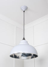 From The Anvil - Hammered Nickel Harborne Pendant in Birch | Sku. 45472BI | Trade Door Handles.