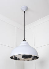 From The Anvil - Hammered Nickel Harborne Pendant in Birch | Sku. 45472BI | Trade Door Handles.