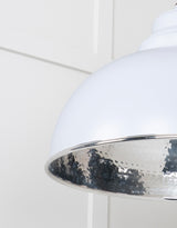 From The Anvil - Hammered Nickel Harborne Pendant in Birch | Sku. 45472BI | Trade Door Handles.