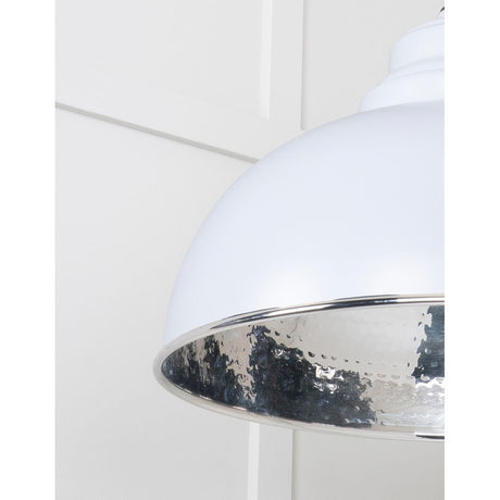 From The Anvil - Hammered Nickel Harborne Pendant in Birch | Sku. 45472BI | Trade Door Handles.