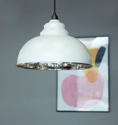 From The Anvil - Hammered Nickel Harborne Pendant in Birch | Sku. 45472BI | Trade Door Handles.
