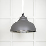 From The Anvil - Hammered Nickel Harborne Pendant in Bluff | Sku. 45472BL | Trade Door Handles.