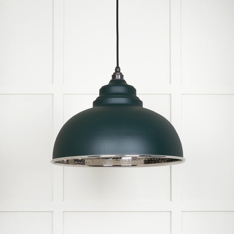 From The Anvil - Hammered Nickel Harborne Pendant in Dingle | Sku. 45472DI | Trade Door Handles.