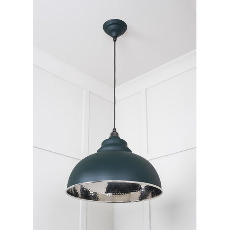From The Anvil - Hammered Nickel Harborne Pendant in Dingle | Sku. 45472DI | Trade Door Handles.