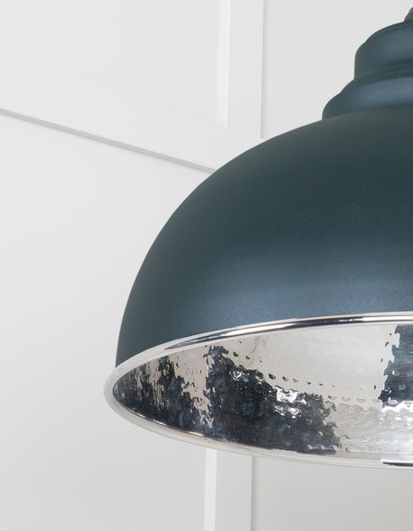 From The Anvil - Hammered Nickel Harborne Pendant in Dingle | Sku. 45472DI | Trade Door Handles.