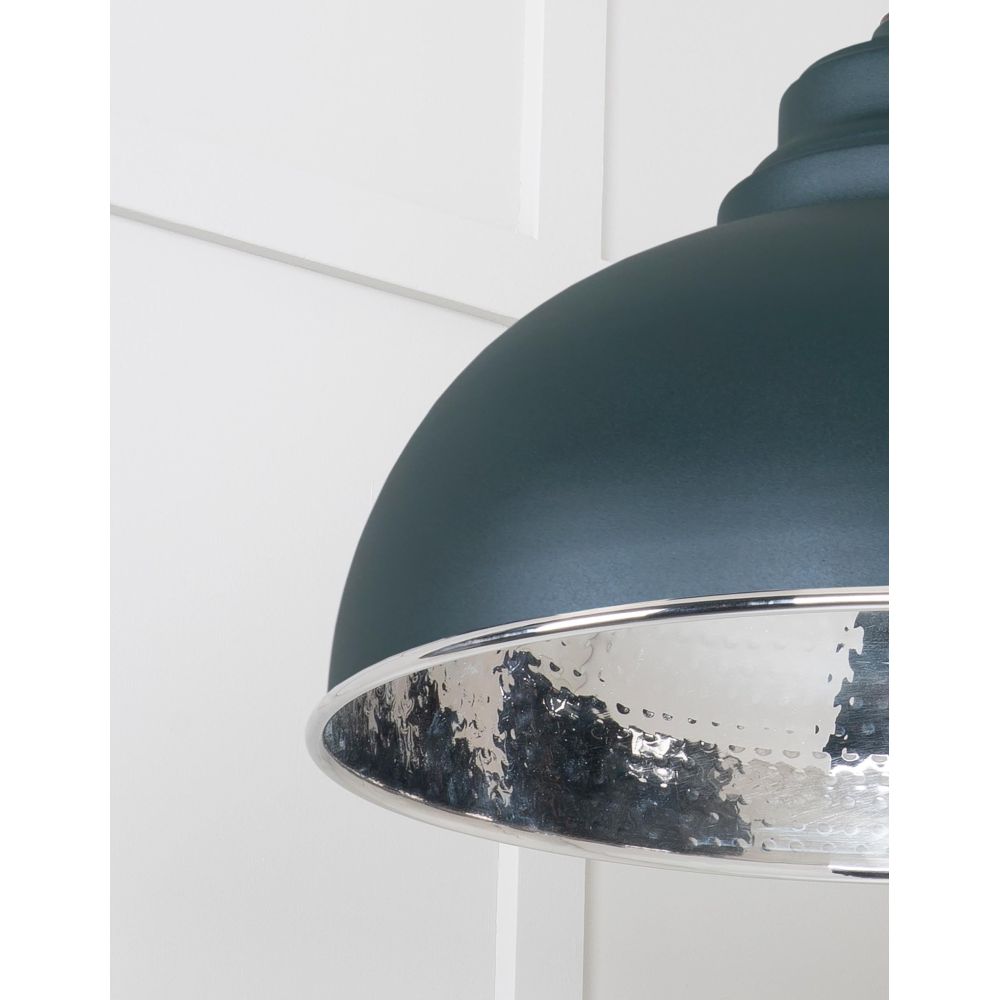 From The Anvil - Hammered Nickel Harborne Pendant in Dingle | Sku. 45472DI | Trade Door Handles.