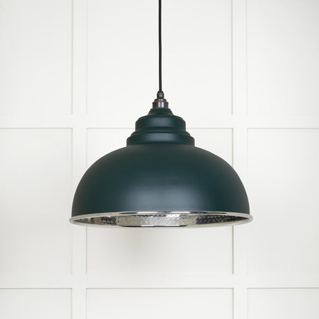 From The Anvil - Hammered Nickel Harborne Pendant in Dingle | Sku. 45472DI | Trade Door Handles.