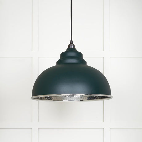 From The Anvil - Hammered Nickel Harborne Pendant in Dingle | Sku. 45472DI | Trade Door Handles.
