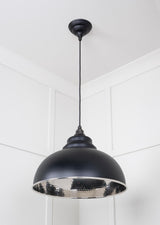 From The Anvil - Hammered Nickel Harborne Pendant in Elan Black | Sku. 45472EB | Trade Door Handles.