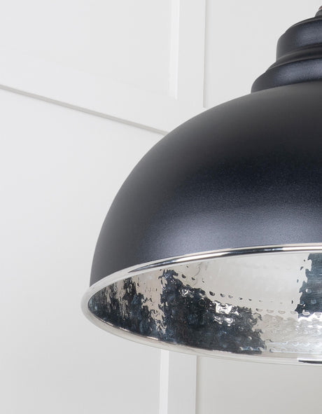 From The Anvil - Hammered Nickel Harborne Pendant in Elan Black | Sku. 45472EB | Trade Door Handles.