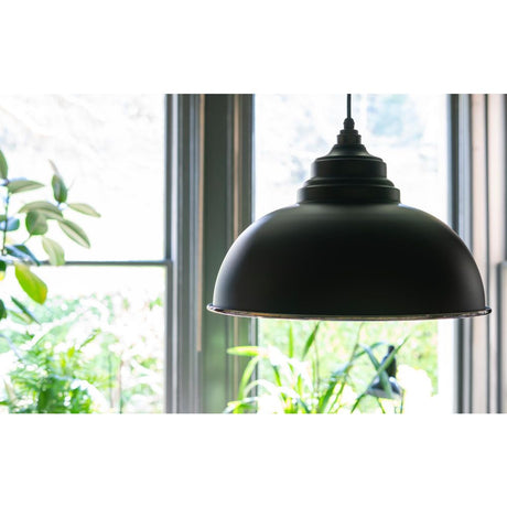 From The Anvil - Hammered Nickel Harborne Pendant in Elan Black | Sku. 45472EB | Trade Door Handles.