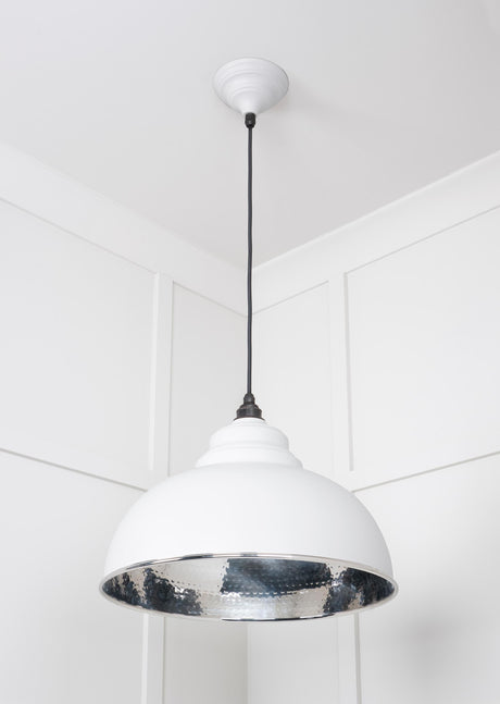 From The Anvil - Hammered Nickel Harborne Pendant in Flock | Sku. 45472F | Trade Door Handles.