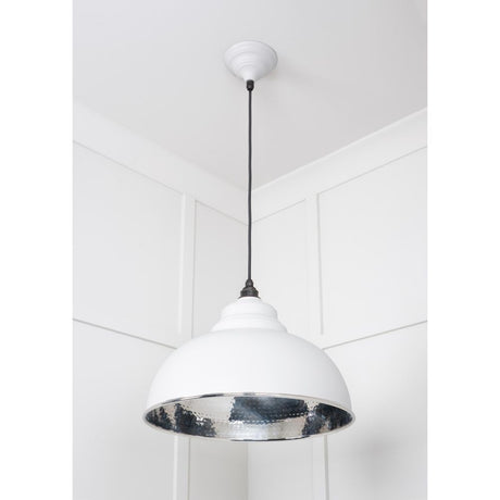 From The Anvil - Hammered Nickel Harborne Pendant in Flock | Sku. 45472F | Trade Door Handles.