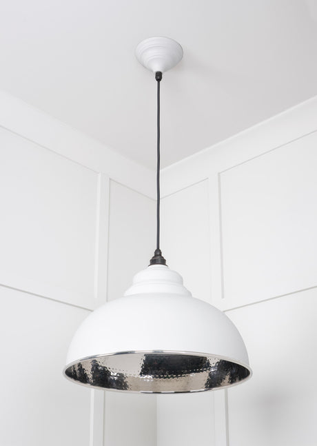 From The Anvil - Hammered Nickel Harborne Pendant in Flock | Sku. 45472F | Trade Door Handles.