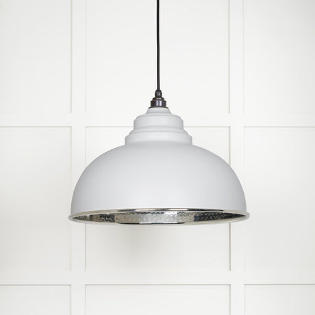 From The Anvil - Hammered Nickel Harborne Pendant in Flock | Sku. 45472F | Trade Door Handles.