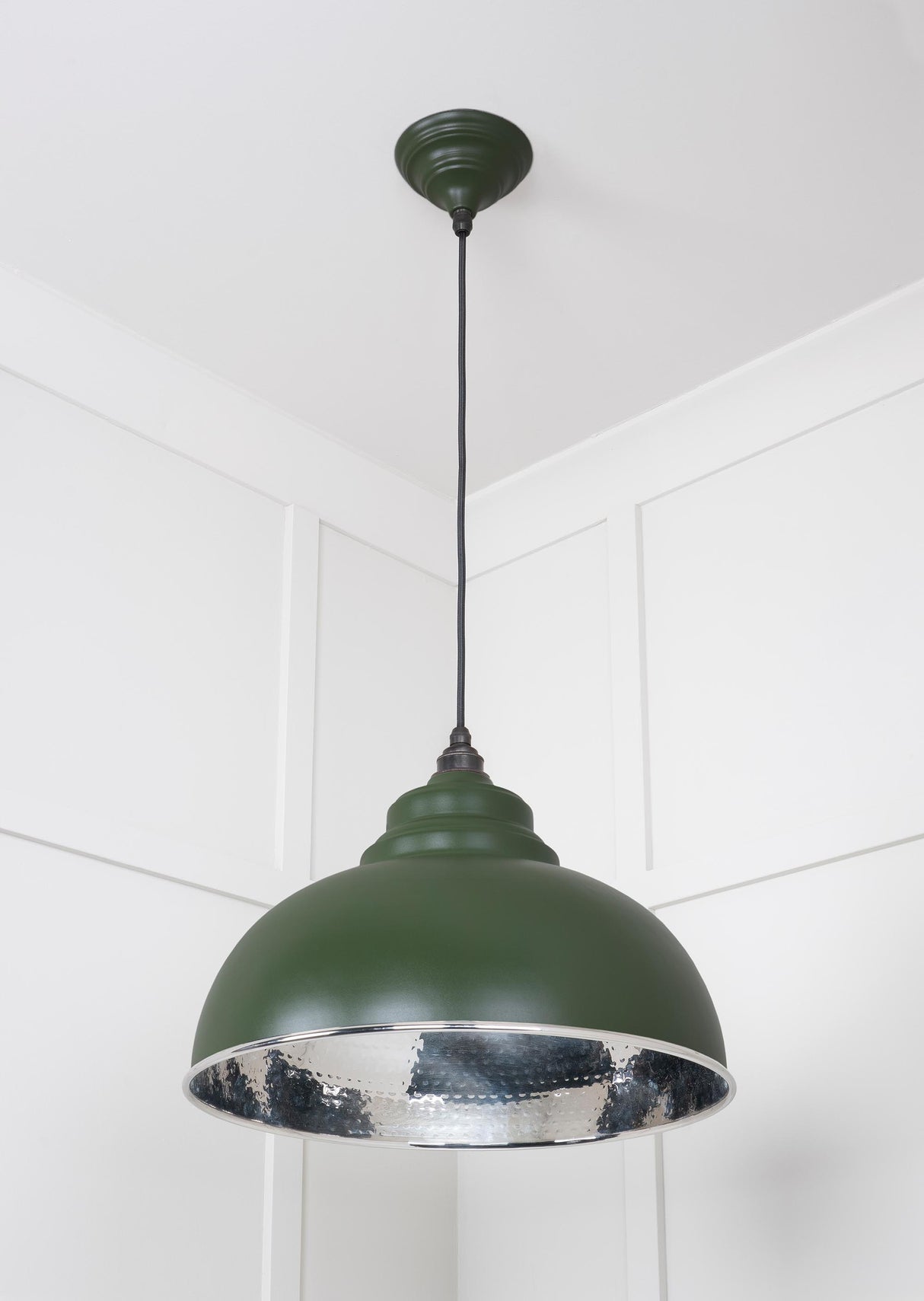From The Anvil - Hammered Nickel Harborne Pendant in Heath | Sku. 45472H | Trade Door Handles.