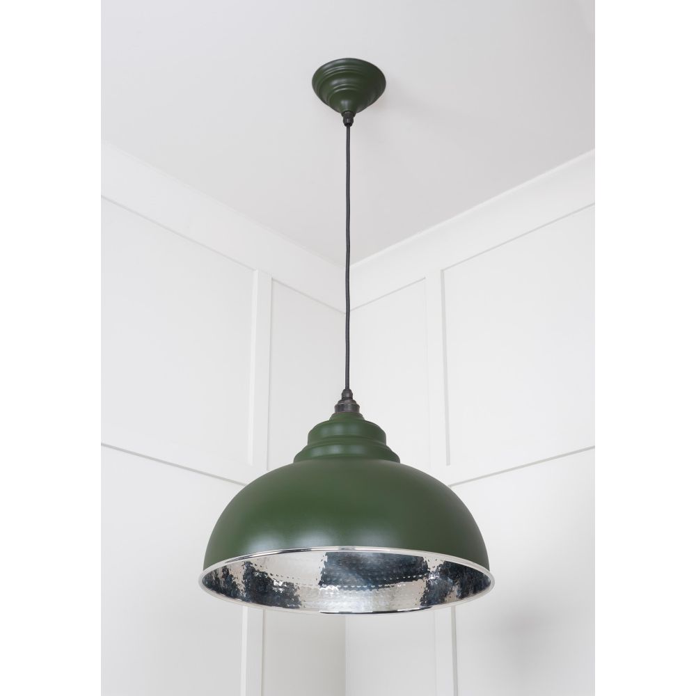 From The Anvil - Hammered Nickel Harborne Pendant in Heath | Sku. 45472H | Trade Door Handles.