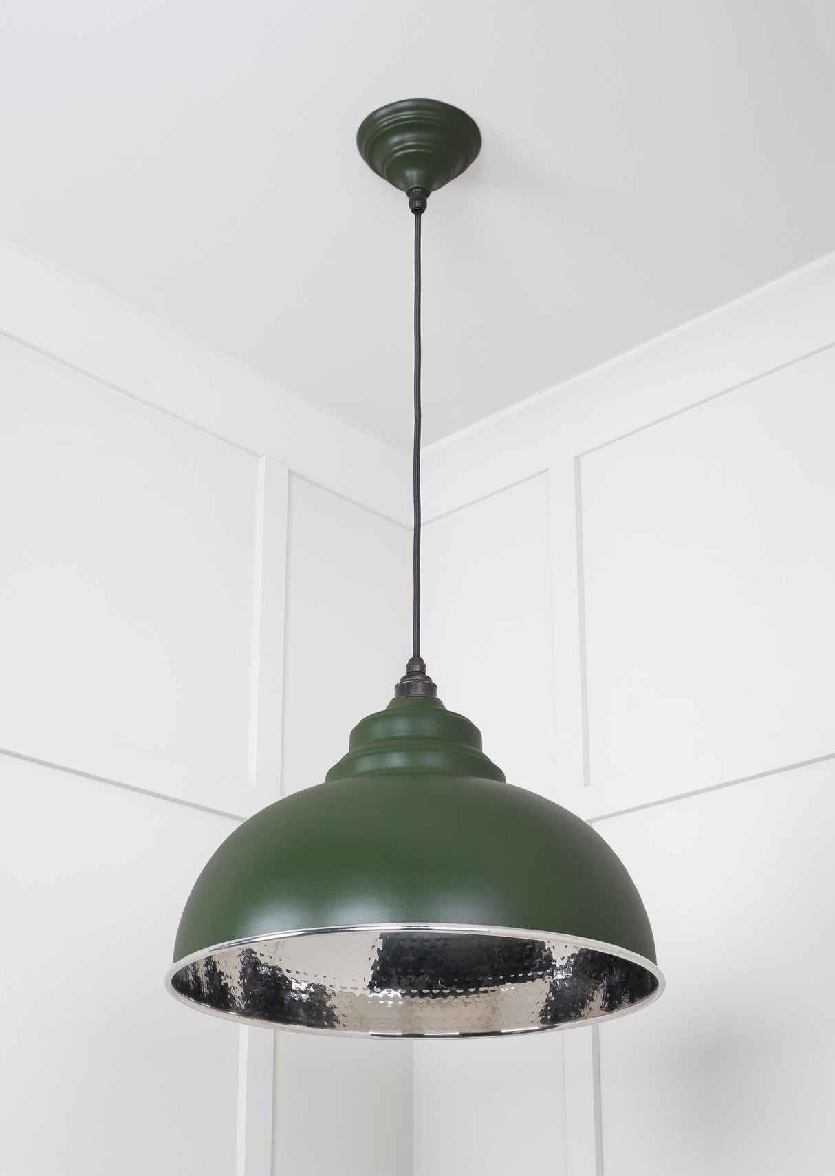 From The Anvil - Hammered Nickel Harborne Pendant in Heath | Sku. 45472H | Trade Door Handles.
