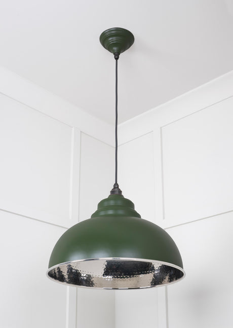 From The Anvil - Hammered Nickel Harborne Pendant in Heath | Sku. 45472H | Trade Door Handles.