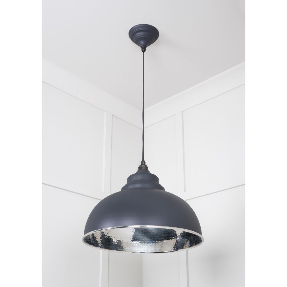 From The Anvil - Hammered Nickel Harborne Pendant in Slate | Sku. 45472SL | Trade Door Handles.