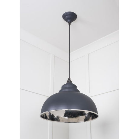 From The Anvil - Hammered Nickel Harborne Pendant in Slate | Sku. 45472SL | Trade Door Handles.