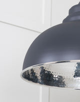 From The Anvil - Hammered Nickel Harborne Pendant in Slate | Sku. 45472SL | Trade Door Handles.