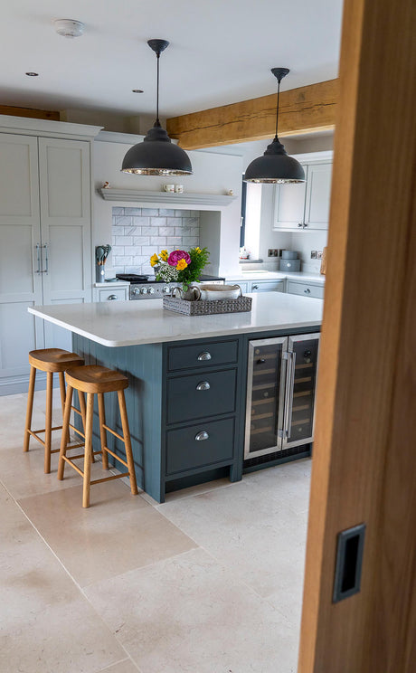 From The Anvil - Hammered Nickel Harborne Pendant in Slate | Sku. 45472SL | Trade Door Handles.