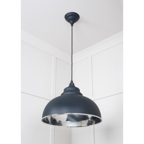 From The Anvil - Hammered Nickel Harborne Pendant in Soot | Sku. 45472SO | Trade Door Handles.