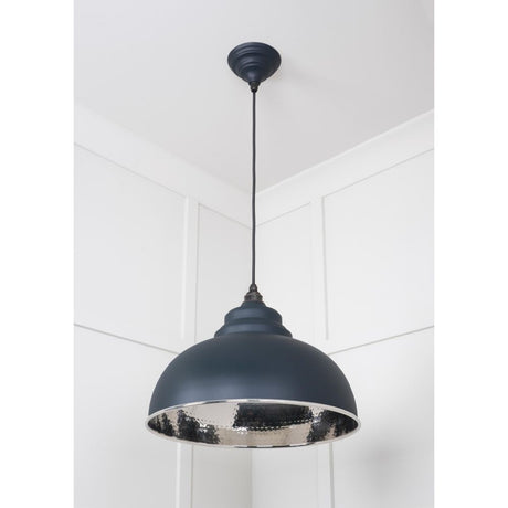 From The Anvil - Hammered Nickel Harborne Pendant in Soot | Sku. 45472SO | Trade Door Handles.