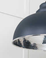 From The Anvil - Hammered Nickel Harborne Pendant in Soot | Sku. 45472SO | Trade Door Handles.