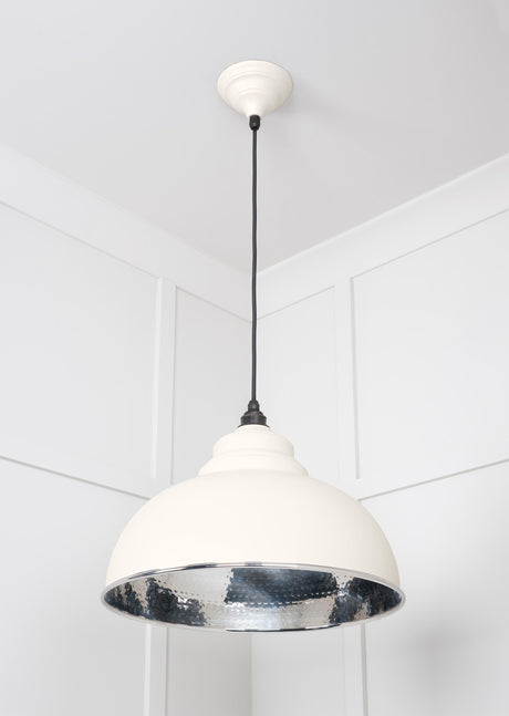From The Anvil - Hammered Nickel Harborne Pendant in Teasel | Sku. 45472TE | Trade Door Handles.