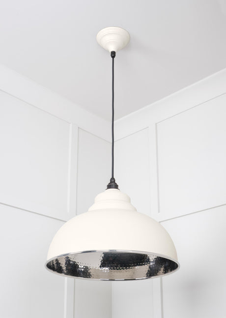 From The Anvil - Hammered Nickel Harborne Pendant in Teasel | Sku. 45472TE | Trade Door Handles.