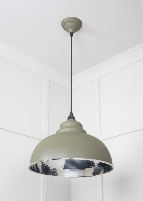 From The Anvil - Hammered Nickel Harborne Pendant in Tump | Sku. 45472TU | Trade Door Handles.